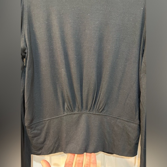 Free People First Love Cropped Long Sleeve Top Sz M Cinched Waist Chest Cutout - Picture 4 of 12